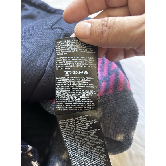 The North Face Plaid Full Zip Fleece Jacket Womens Size Large Pink Blue Outdoor - Picture 5 of 8